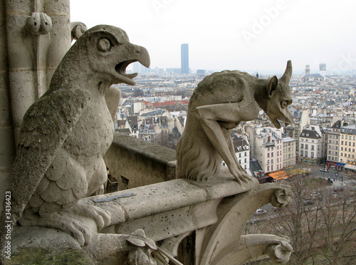 Tablou canvas cityscape of paris from cathedral of notre dame de paris
