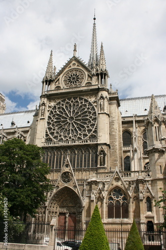 paris - rose window, notre dame cathedral