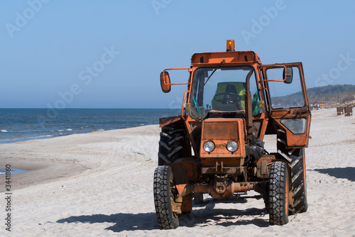 tractor on the beach