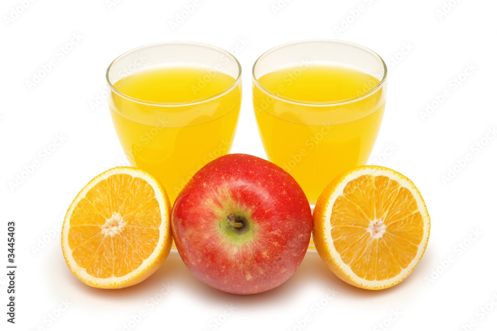 red apple and oranges isolated on white red apple and oranges isolated on white