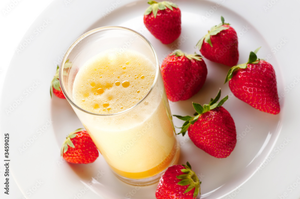 red wine and fresh egg shake with strawberries red wine and fresh egg shake with strawberries