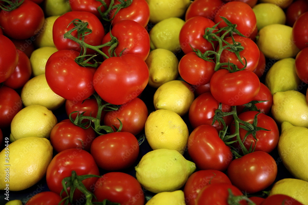 Tomatoes and Lemons at Market