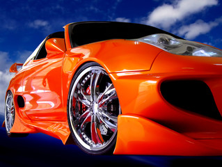 Fotobehang Snelle auto Klassieke speedster in dynamische pose  © McCarthys_PhotoWorks