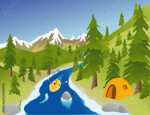 Canvas Print river rafting