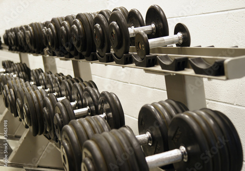 rack of dumbells