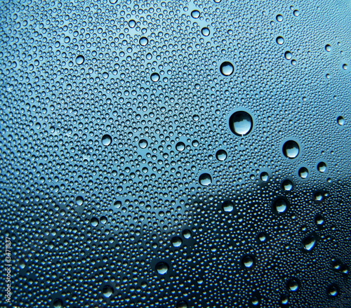 blue glass with drops