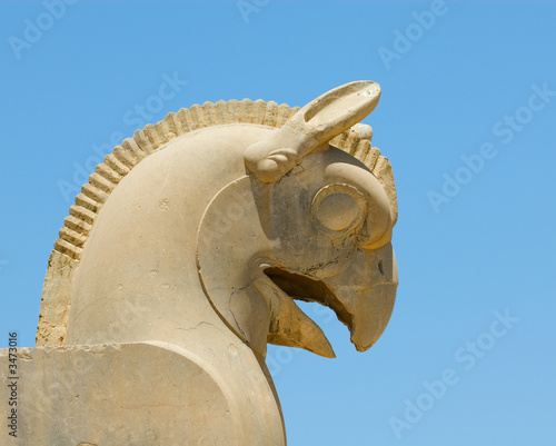 griffin statue in an ancient city of persepolis photo