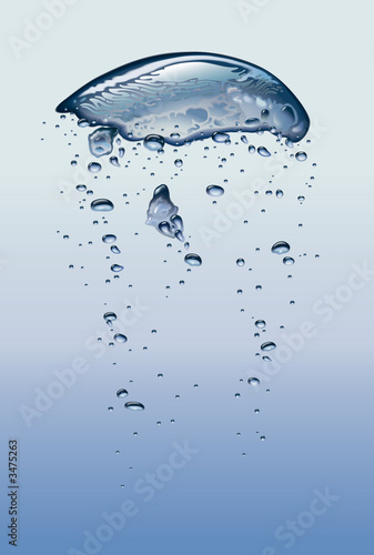 bubbles in light blue