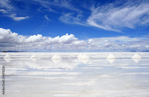 salt mining on the bolivian salt-flats