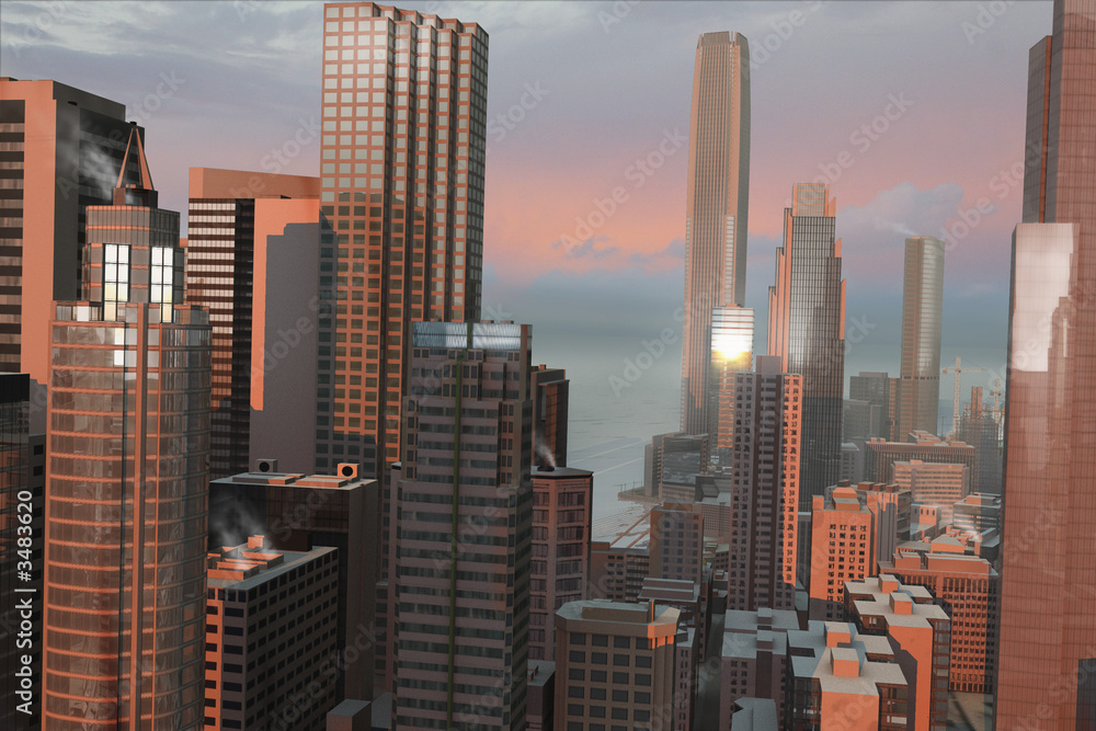 Naklejka premium imaginary city 20