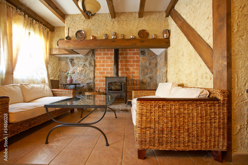 living room with fireplace