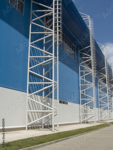 blue building