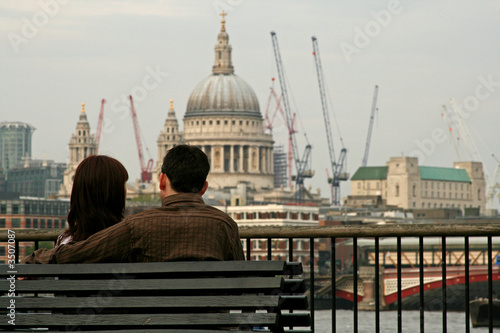 Photography couple gazing over london