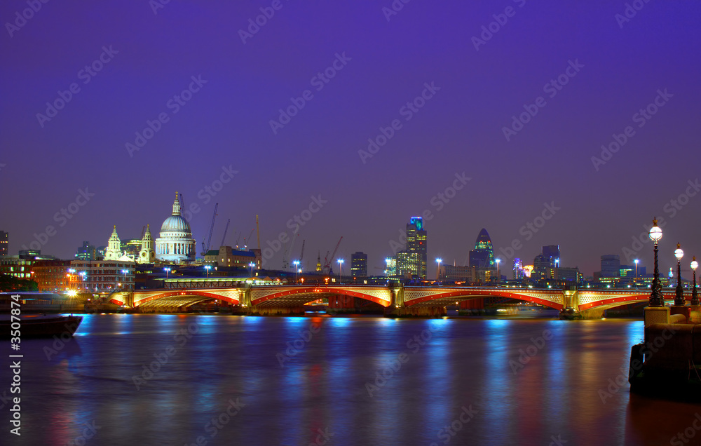 London river scene by night