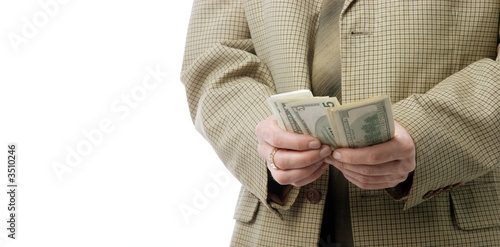 businessman counting money