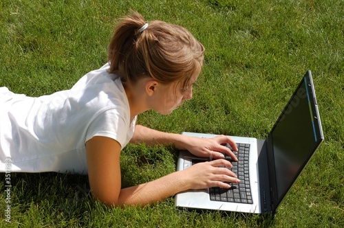 laptop in the lawn