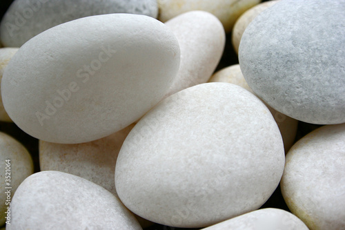 smooth white pebbles