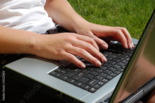 laptop in the lawn