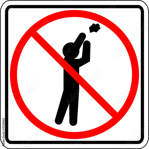 throwing prohibited sign