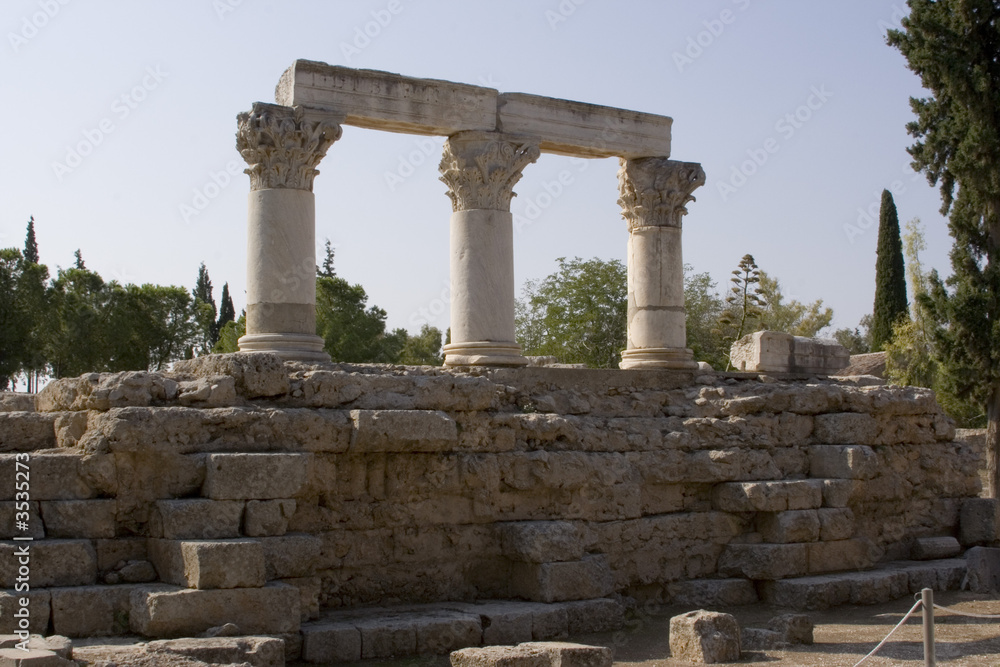 columns of the temple of octavia in corinth