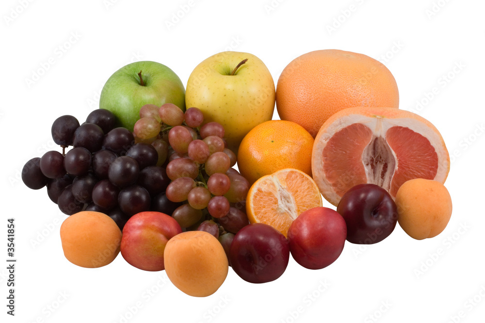 Fresh fruits on white background Fresh fruits on white background