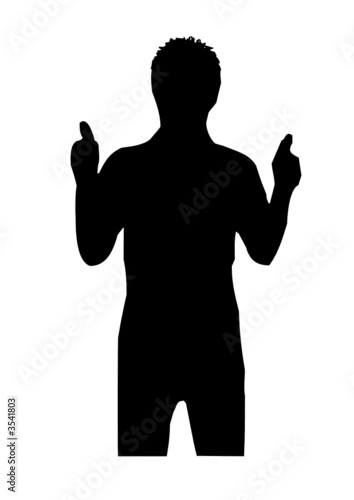 Daumen drücken (Schatten-Bild)