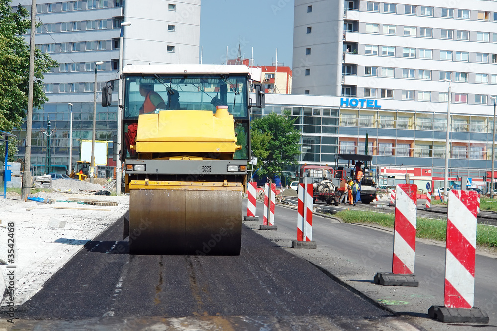 Fototapeta premium Road roller at work