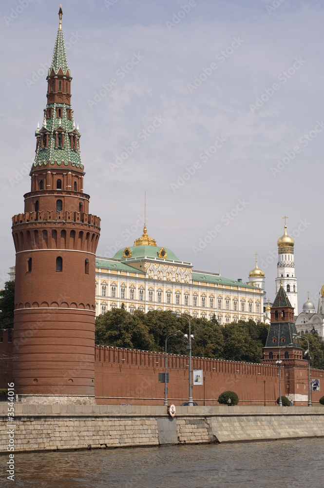 Russia Moscow  Kremlin tower and wall