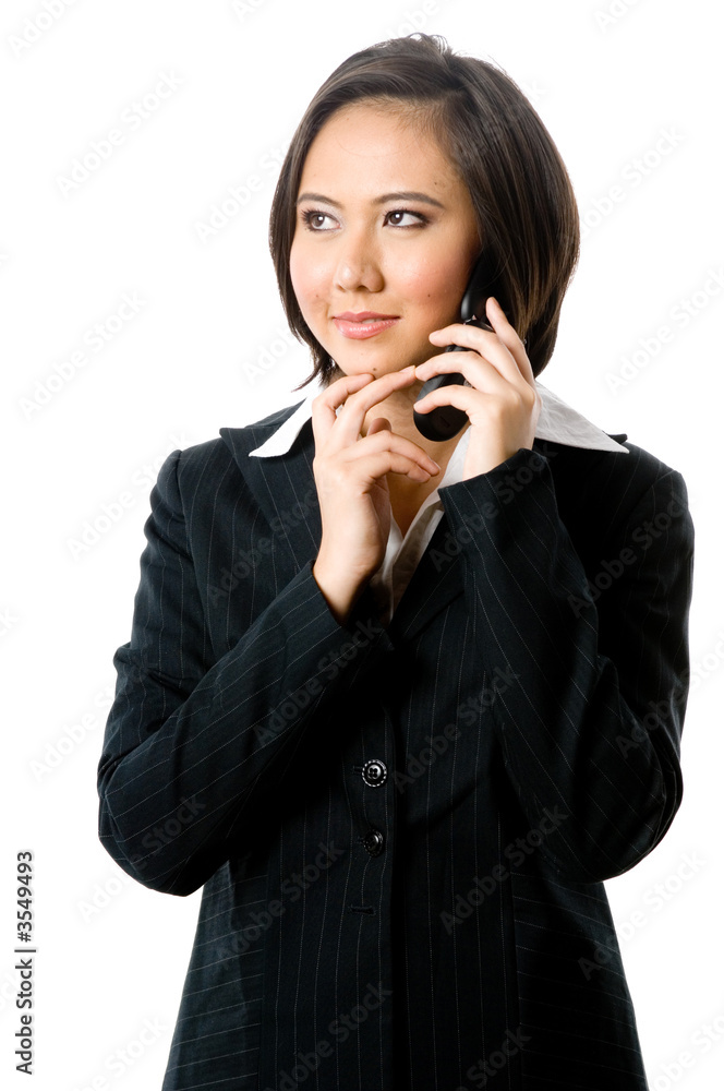 A young Asian businesswoman isolated on white background A young Asian businesswoman isolated on white background