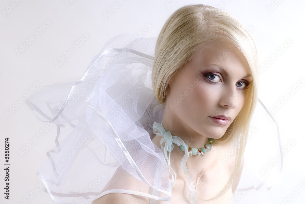 The beautiful extravagant bride with a fashionable make-up The beautiful extravagant bride with a fashionable make-up