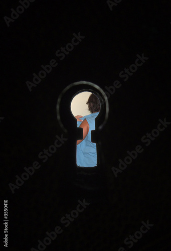 Viewing through the lock keyhole 
