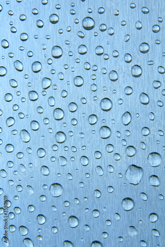 water drops on a metal structure