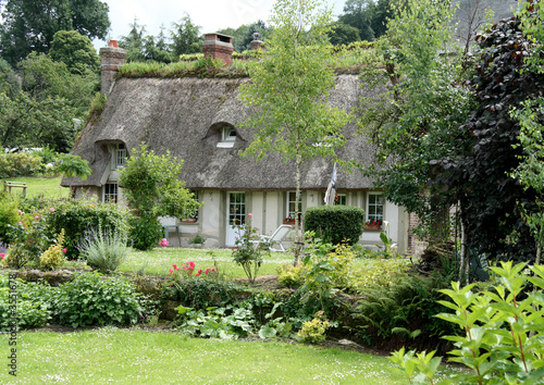 Timber Framed Thatched Normandy House and Cottage Garden