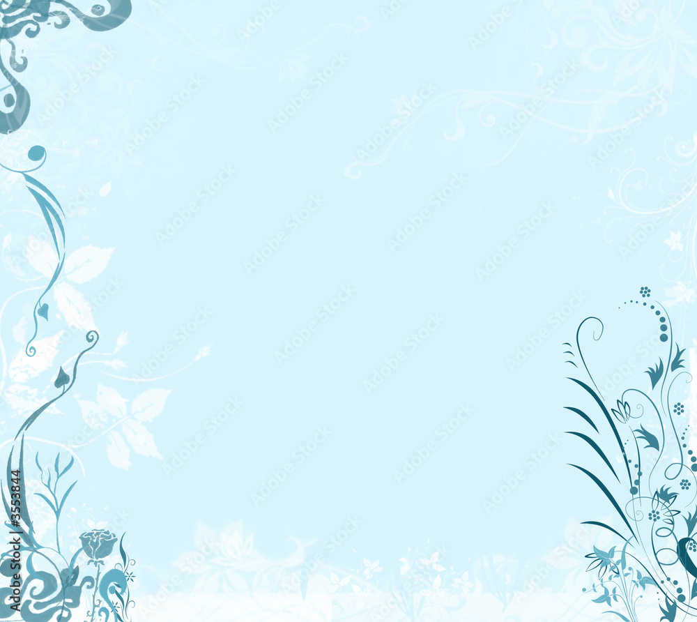 fond floral bleu