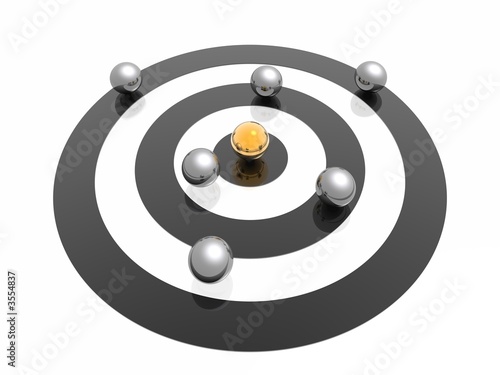 3d target and seven spheres