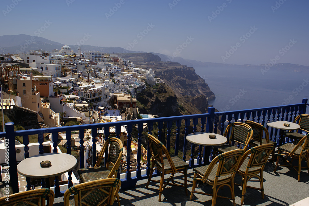 Fototapeta Relax and coffee time on Santorini island