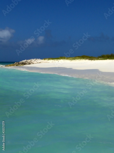 Wonderful green sea and beautiful beach in a tropical landscape