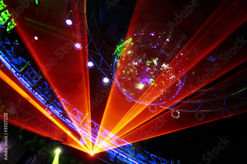 Fantastic Orange Laser Show at the Disco