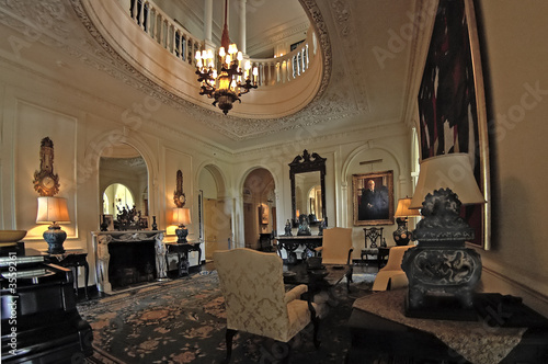 The Interior Family Room of an Estate on the Hudson