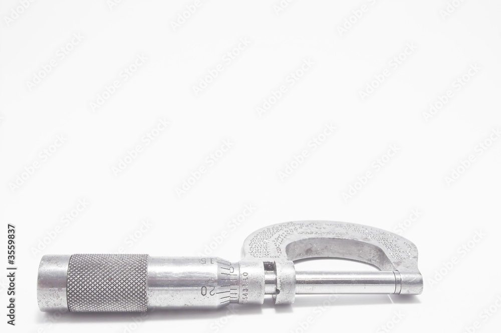 A precision micrometer used for accurate measurements. A precision micrometer used for accurate measurements.