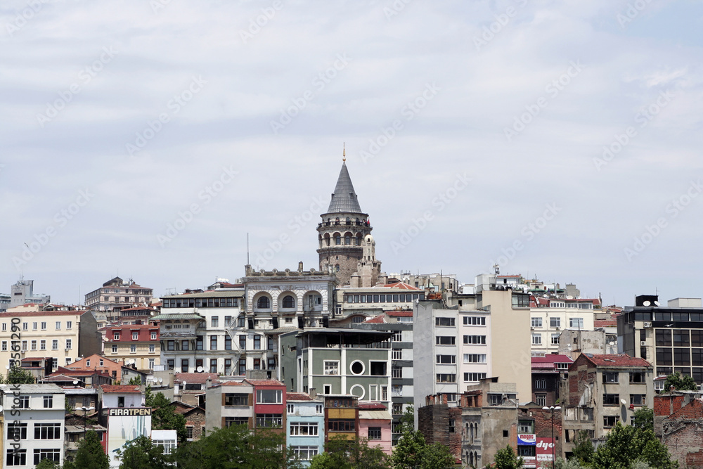Galata tower. Golden horn. Istanbul Turkey