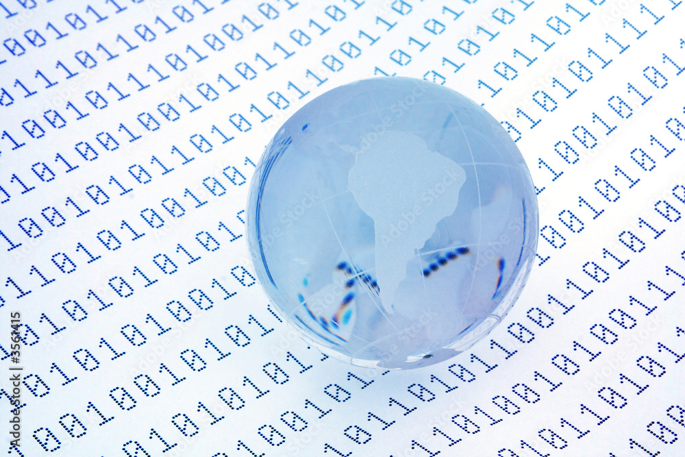World globe on binary codes. Computer concept World globe on binary codes. Computer concept