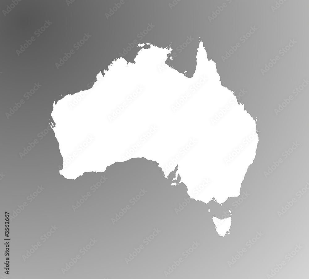 Fototapeta premium detailed white map of Australia on gray gradient background