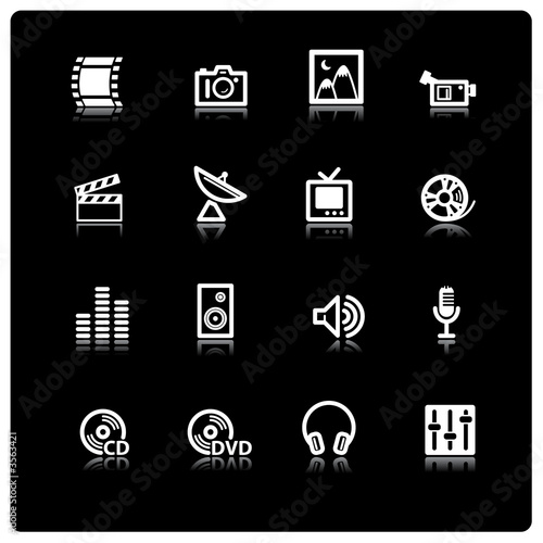 white media icons