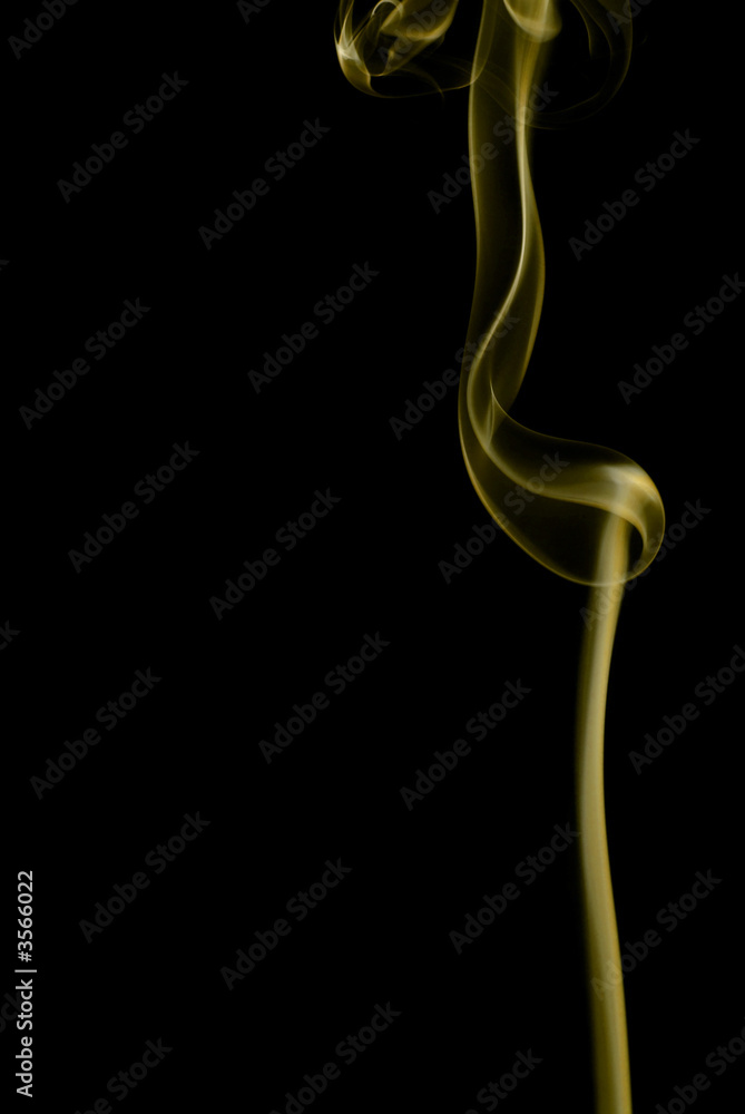 Yellow Smoke abstract on black background . Yellow Smoke abstract on black background .