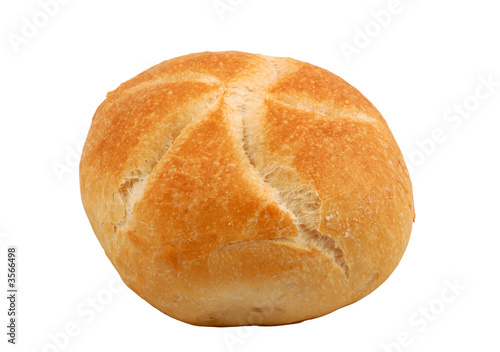 Bread roll isolated over white background 