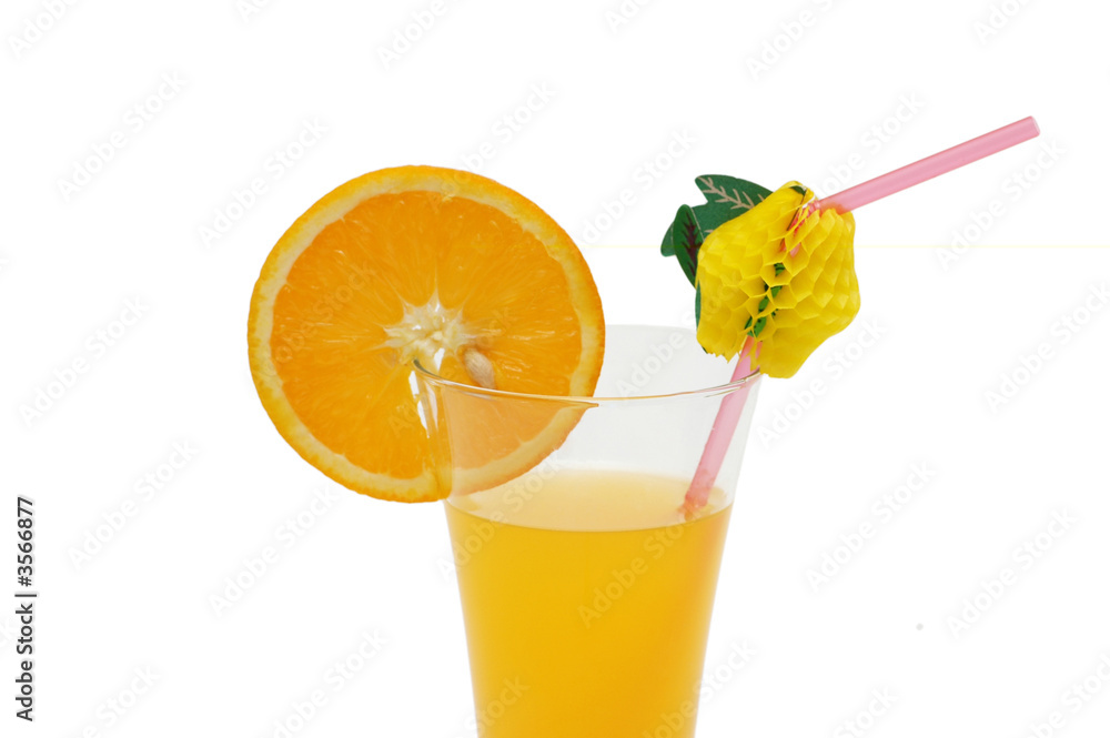 Orange and juice isolated on the white Orange and juice isolated on the white