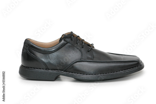 Black male shoe isolated on the white