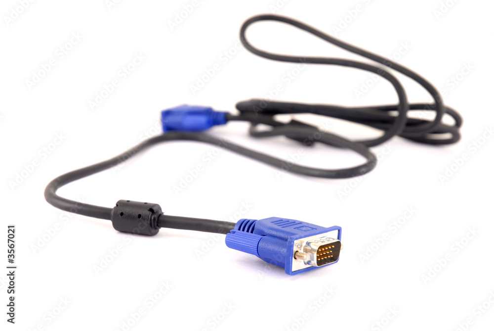 Unplugged Screen - Monitor power cable connector . Unplugged Screen - Monitor power cable connector .