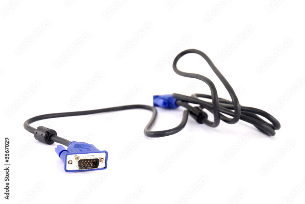 Unplugged Screen - Monitor power cable connector . Unplugged Screen - Monitor power cable connector .